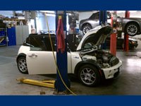 Sarek Autowerke in Glen Allen | White MINI in repair